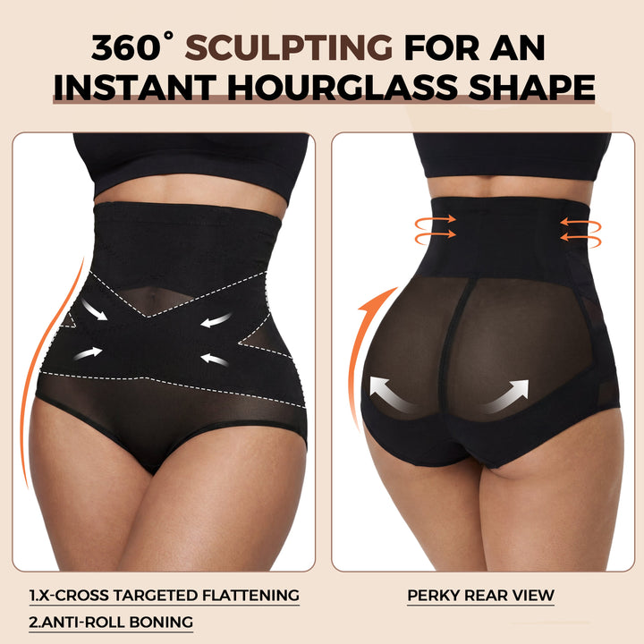 Quinn's™ 3D Sculpt™ High-Waist Tummy Control Shaper – 360° Compression & Booty Lifter