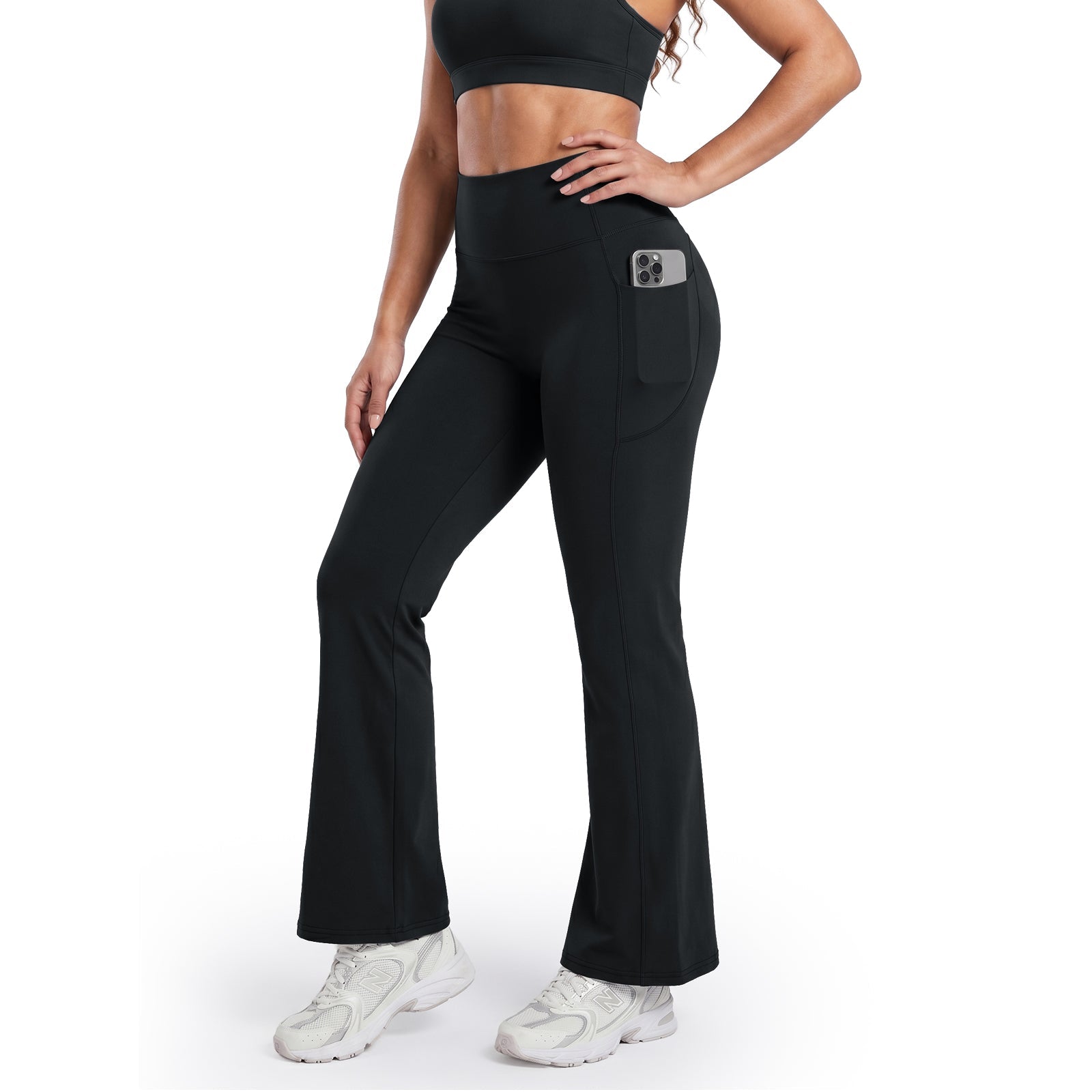 High-Waisted Tummy Control Pocket Flare Leggings