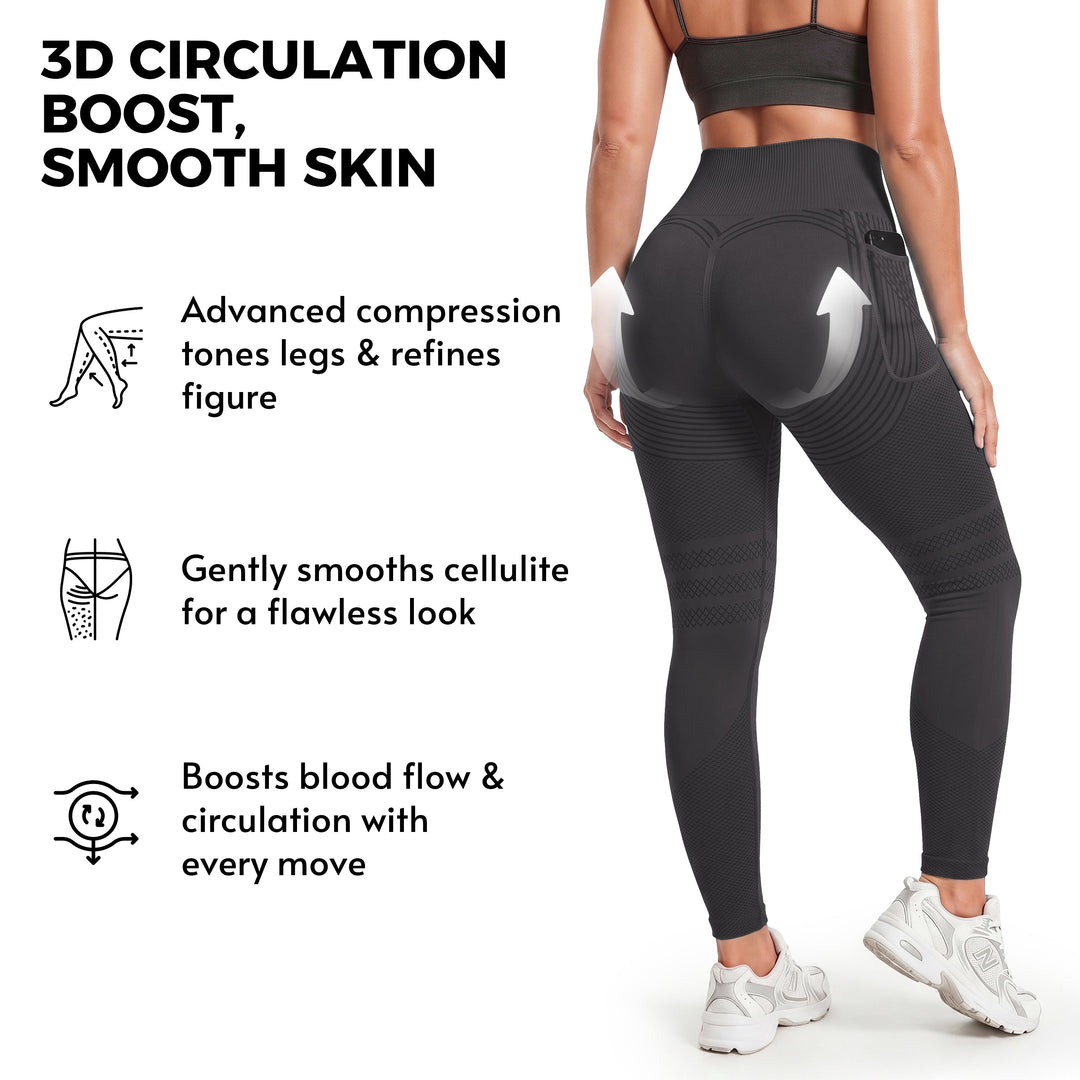 Quinn's™  Right Side Pocket Anti-Cellulite Sculpting Leggings