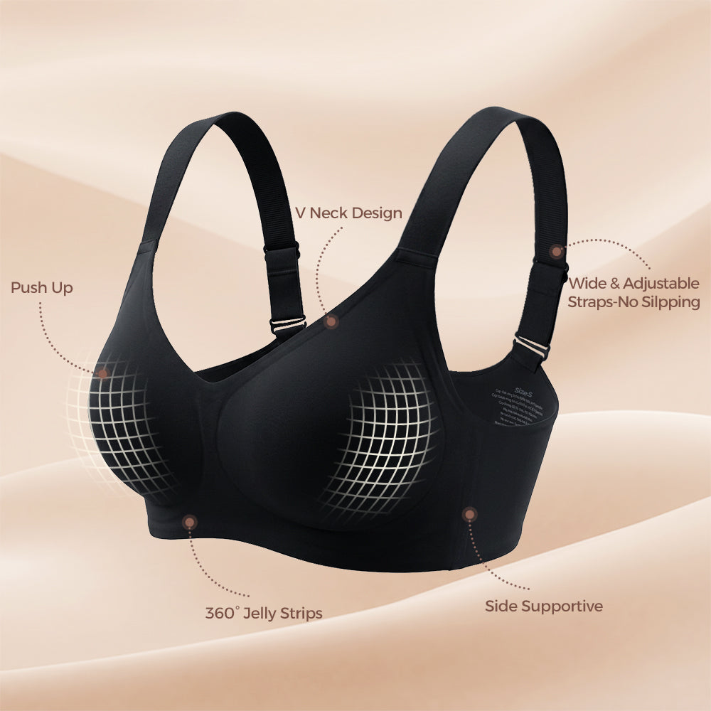 Buttery Soft Seamless Bra, 360° Jelly Support Full Coverage Bra for Fuller Bust