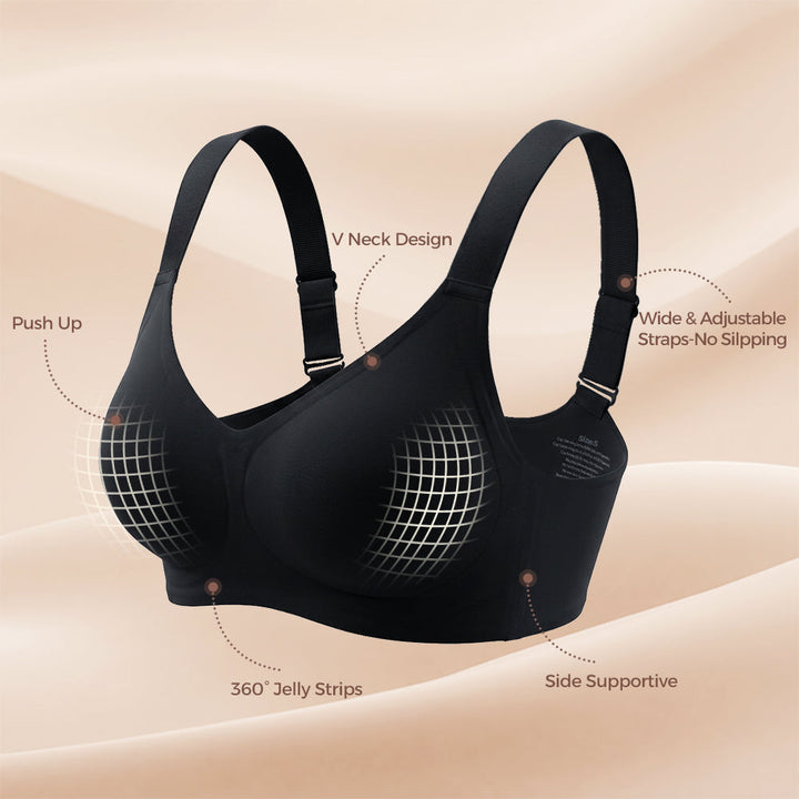 Buttery Soft Seamless Bra, 360° Jelly Support Full Coverage Bra for Fuller Bust