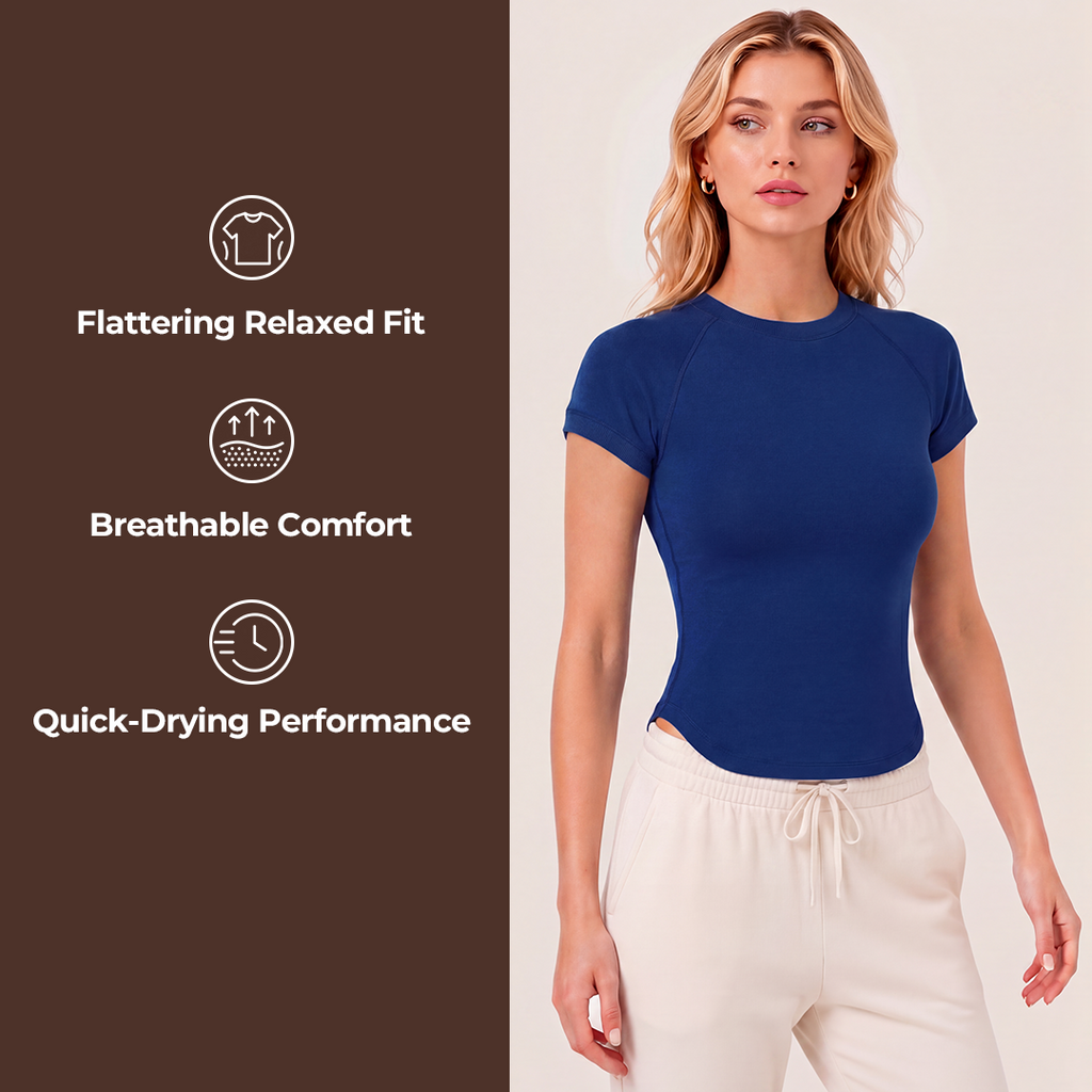 Quinn's™ ShapeFlow Crew Neck Tee | Built for Movement and Designed for Comfort