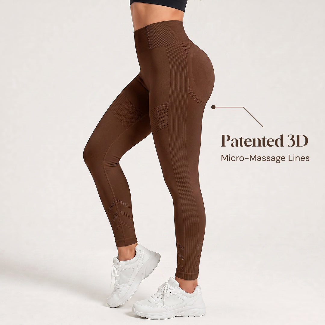 Quinn's™ 3D CelluSmooth Ribbed Ruched Sculpting & Smoothing 7/8 Leggings