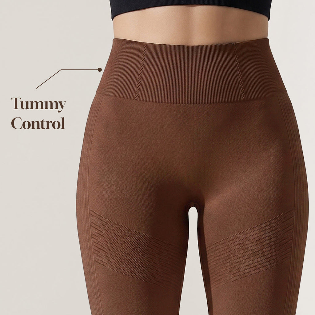 Quinn's™ 3D CelluSmooth Ribbed Ruched Sculpting & Smoothing 7/8 Leggings