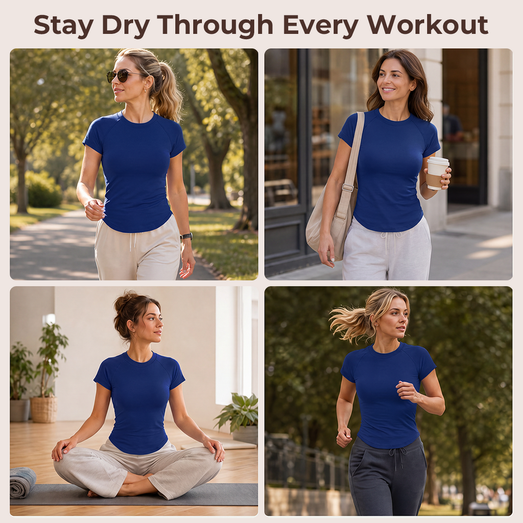 Quinn's™ ShapeFlow Crew Neck Tee | Built for Movement and Designed for Comfort