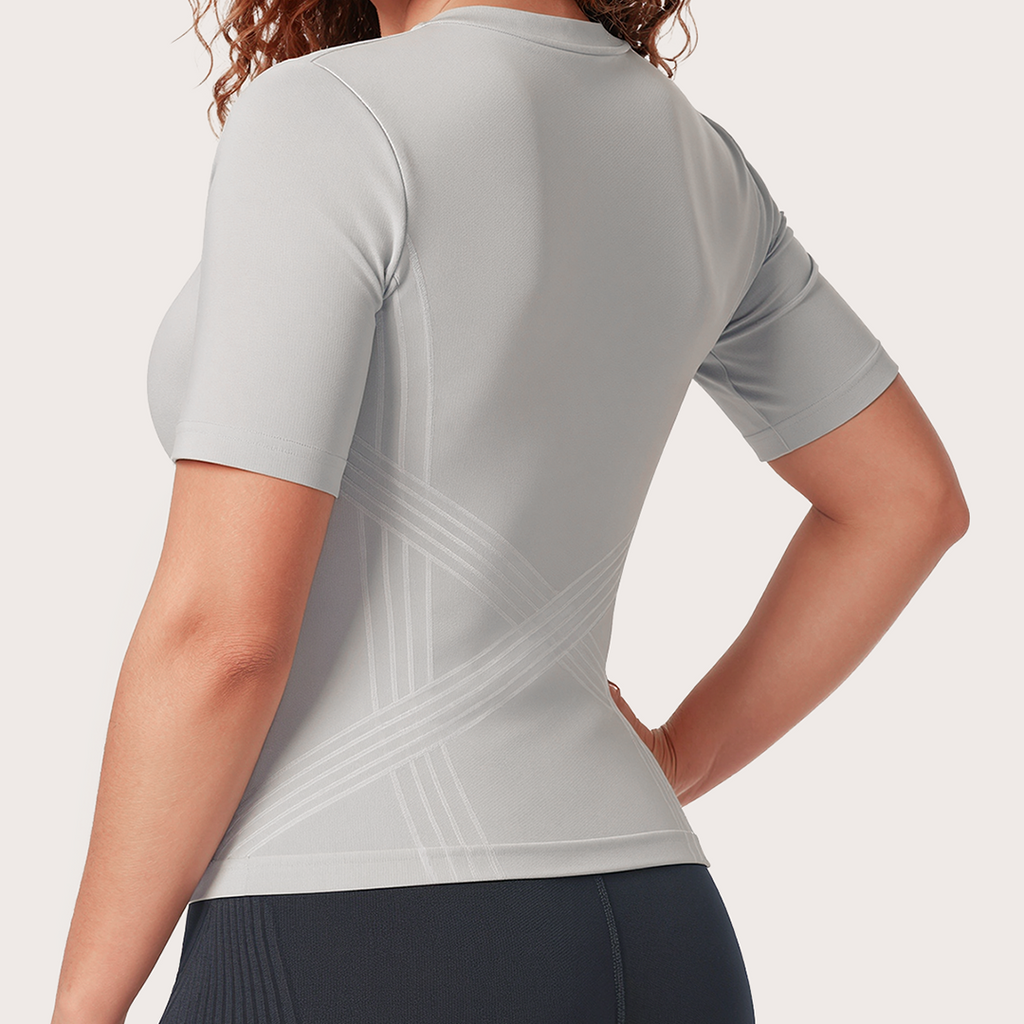 3D CelluSmooth Contour Sculpting Short Sleeve Workout Top | Quinn's™