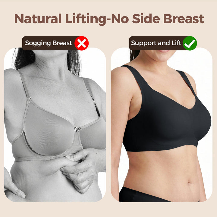 Buttery Soft Seamless Bra, 360° Jelly Support Full Coverage Bra for Fuller Bust