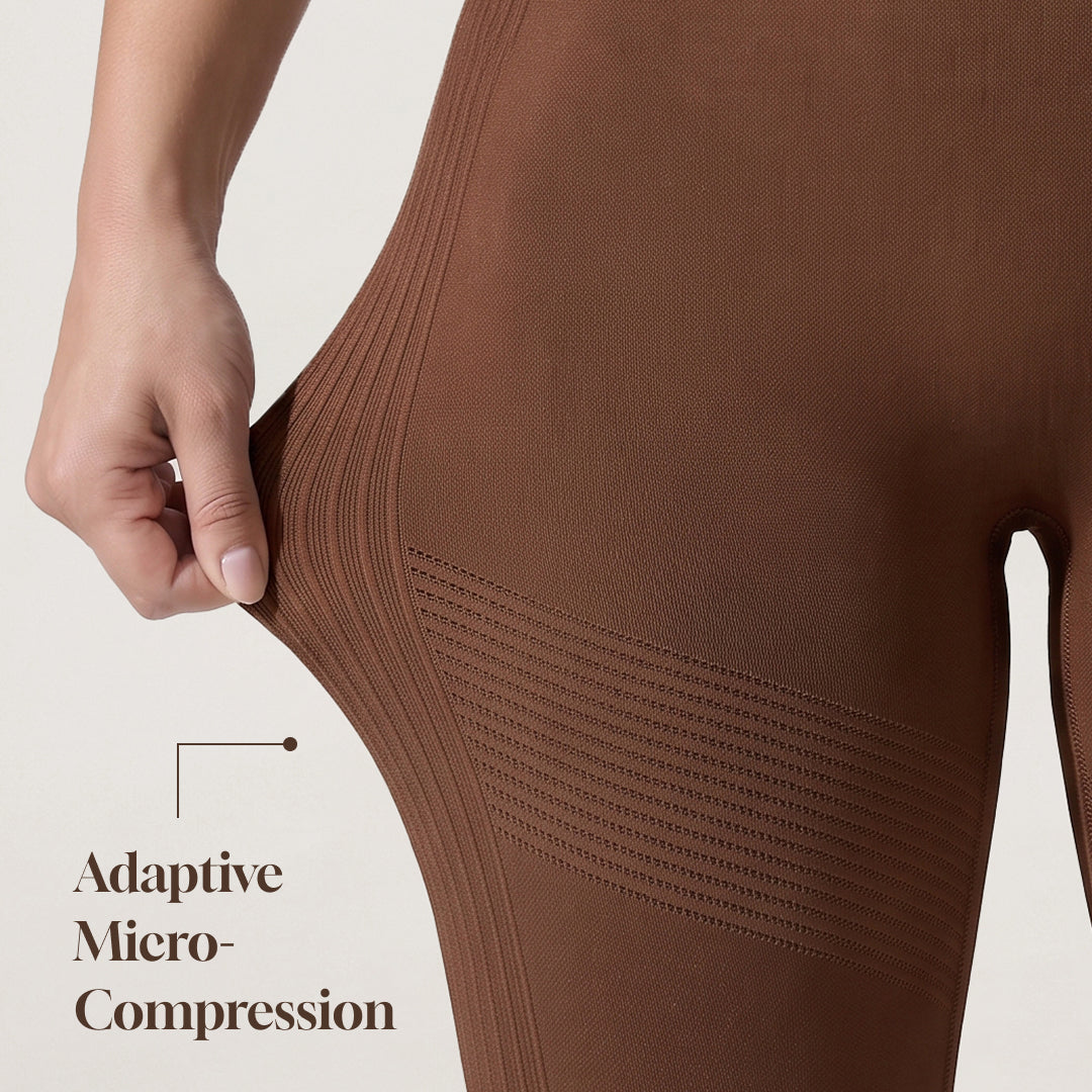 Quinn's™ 3D CelluSmooth Ribbed Ruched Sculpting & Smoothing 7/8 Leggings