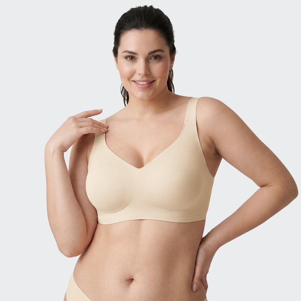 Buttery Soft Seamless Bra, 360° Jelly Support Full Coverage Bra for Fuller Bust