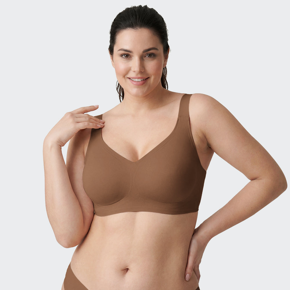 Buttery Soft Seamless Bra, 360° Jelly Support Full Coverage Bra for Fuller Bust