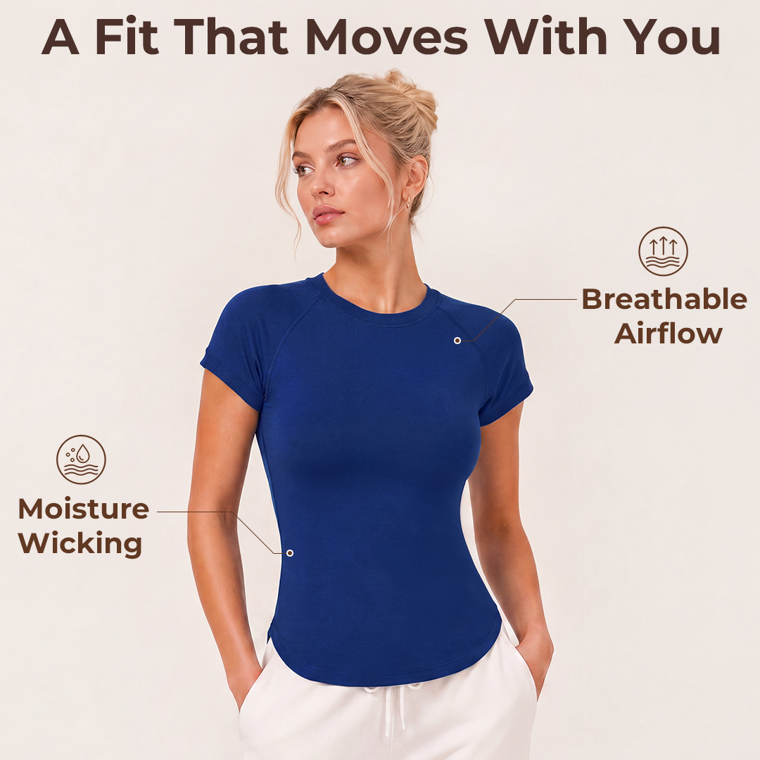Quinn's™ ShapeFlow Crew Neck Tee | Built for Movement and Designed for Comfort