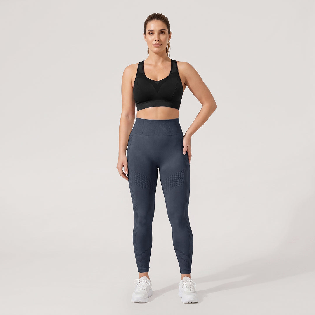 Quinn's™ 3D CelluSmooth Ribbed Ruched Sculpting & Smoothing 7/8 Leggings
