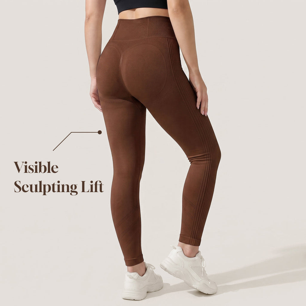 Quinn's™ 3D CelluSmooth Ribbed Ruched Sculpting & Smoothing 7/8 Leggings