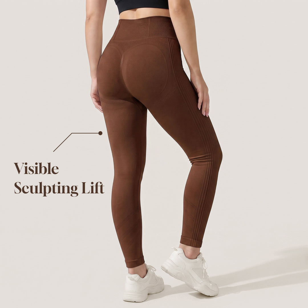 Quinn's™ 3D CelluSmooth Ribbed Ruched Sculpting & Smoothing 7/8 Leggings