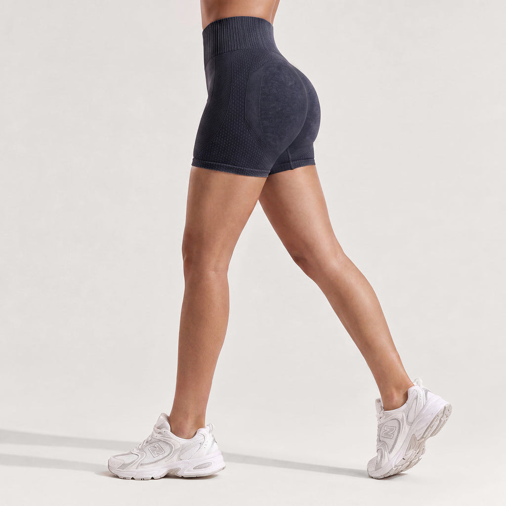 3D CelluSmooth Sand Washed Fabric High-Waisted Tummy-Control Booty Shorts | Quinn's™