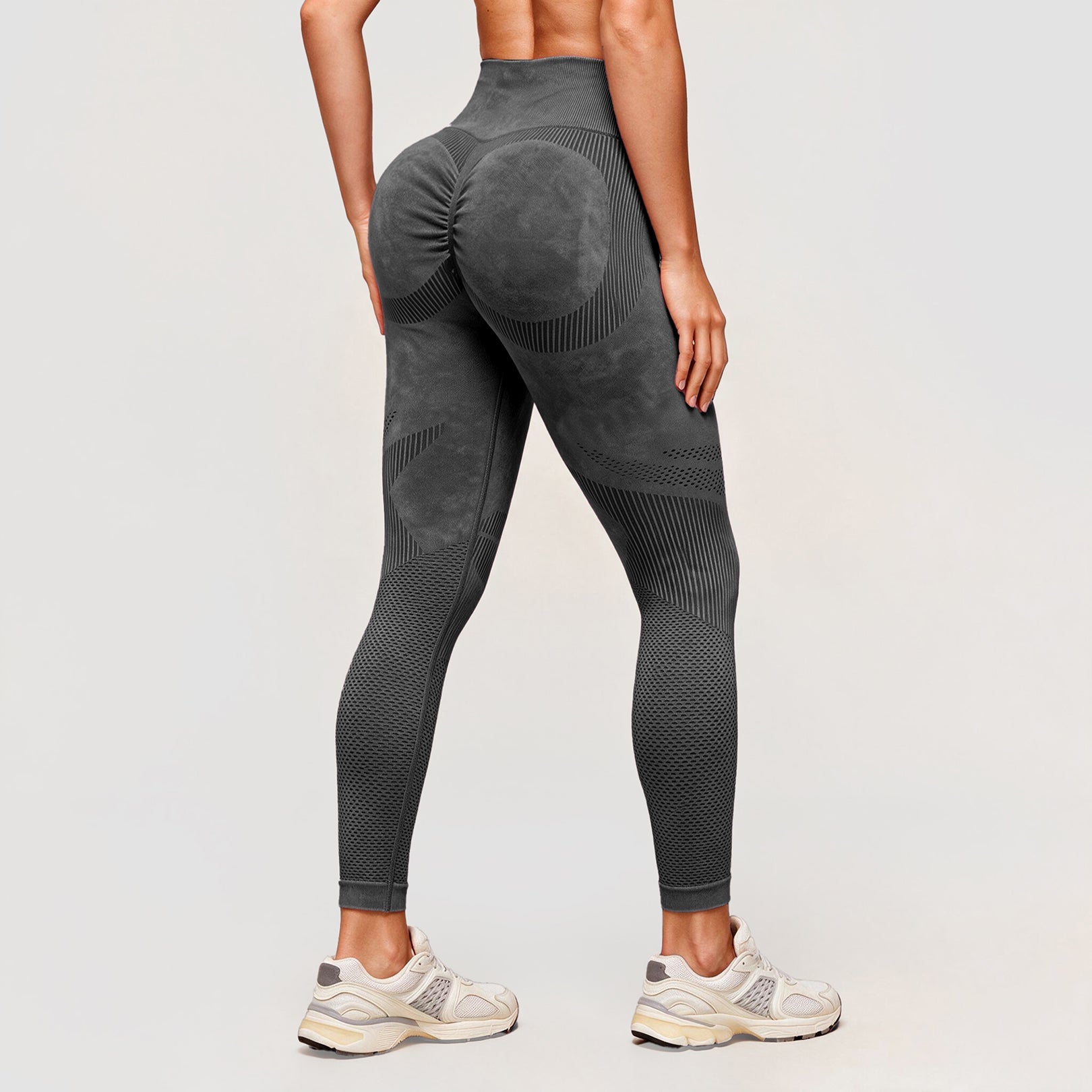 3D CelluSmooth Sand Washed Fabric Ruched Booty-Lifting 7/8 Leggings