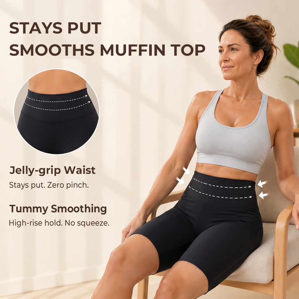 Quinn's™ No-Squeeze" Jelly-Grip 5" Sculpting Shorts (Tummy Smoothing & Anti-Chafe)