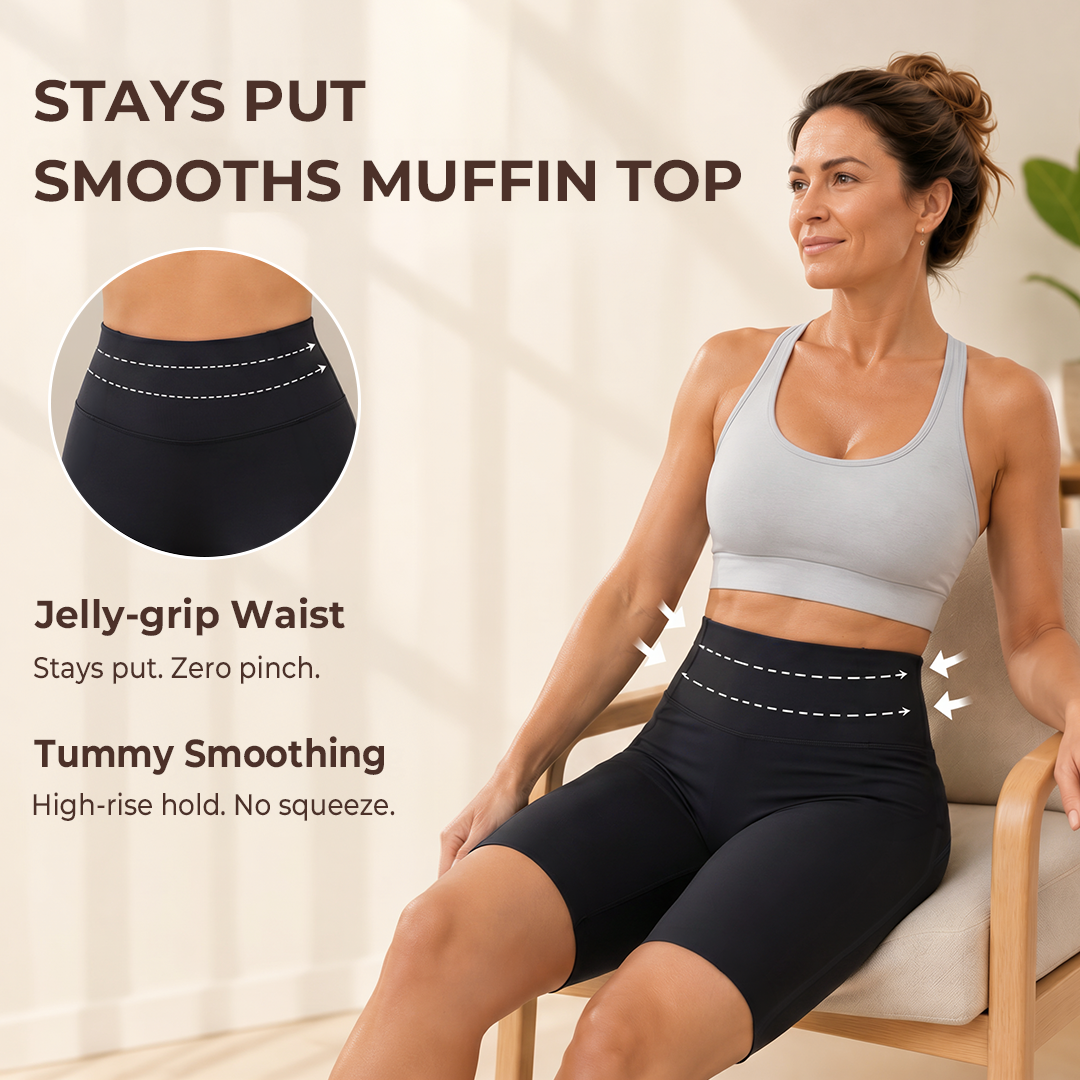 Quinn's™ No-Squeeze" Jelly-Grip 5" Sculpting Shorts (Tummy Smoothing & Anti-Chafe)