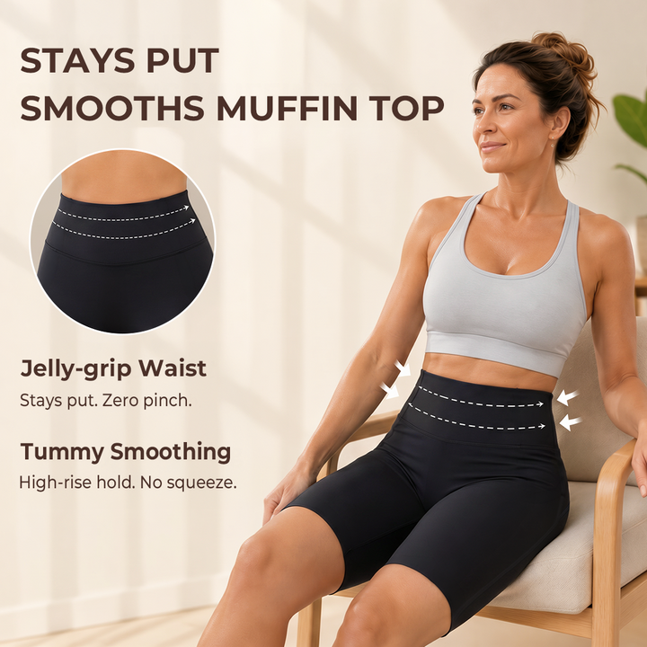 Quinn's™ No-Squeeze" Jelly-Grip 5" Sculpting Shorts (Tummy Smoothing & Anti-Chafe)
