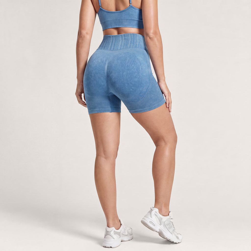 3D CelluSmooth Sand Washed Fabric High-Waisted Tummy-Control Booty Shorts | Quinn's™