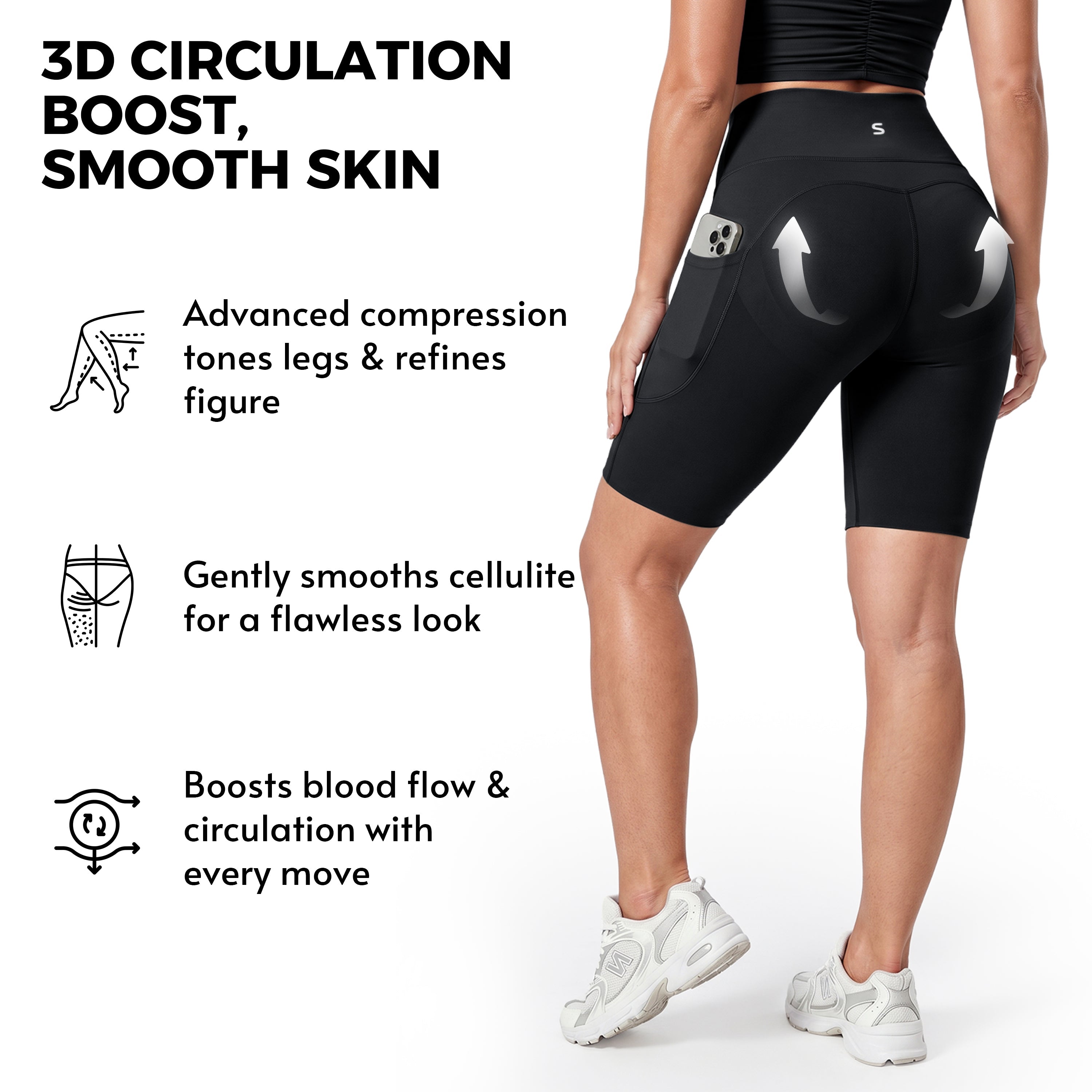 Quinn's™  Pocket Anti-Cellulite Sculpting Short Leggings