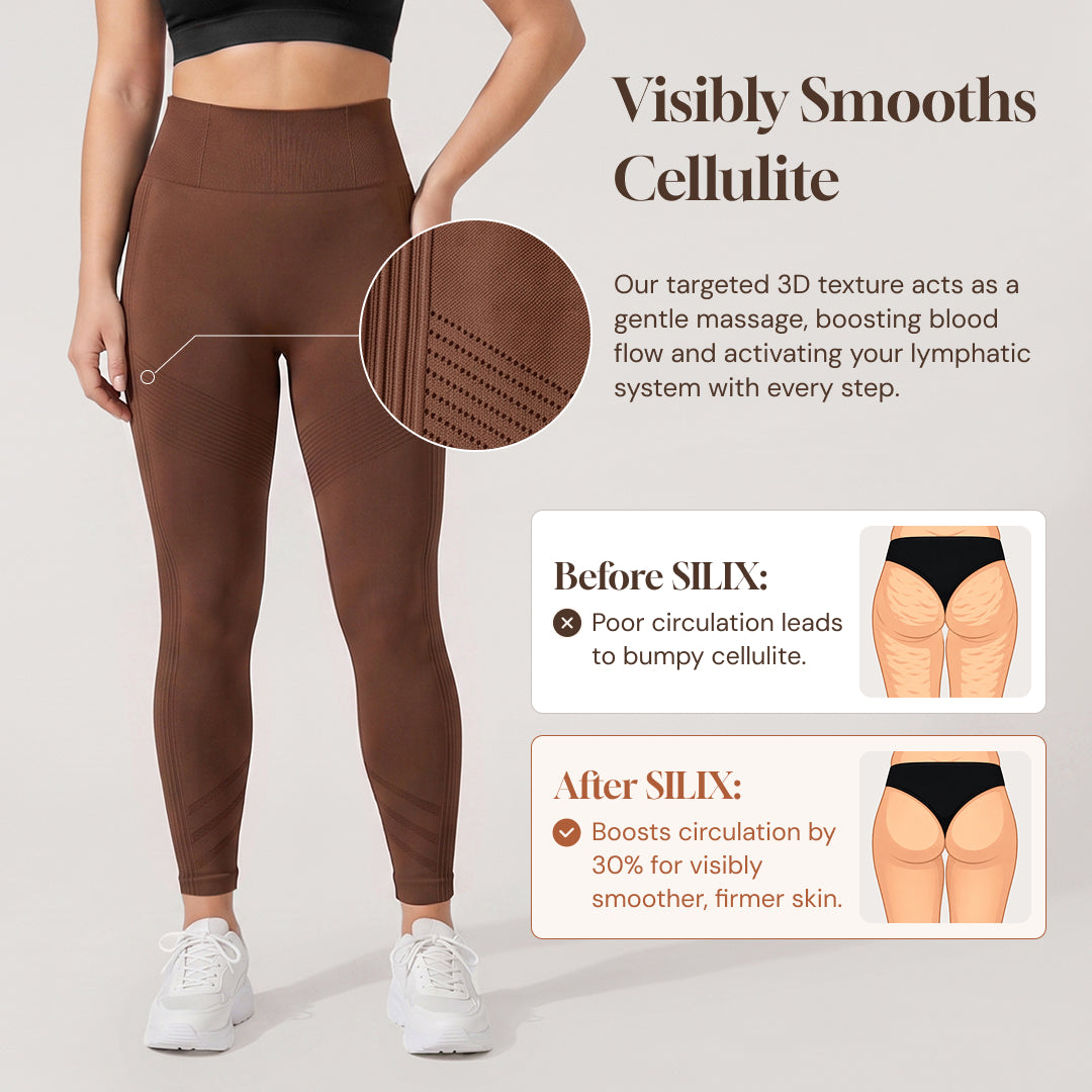 Quinn's™ 3D CelluSmooth Ribbed Ruched Sculpting & Smoothing 7/8 Leggings