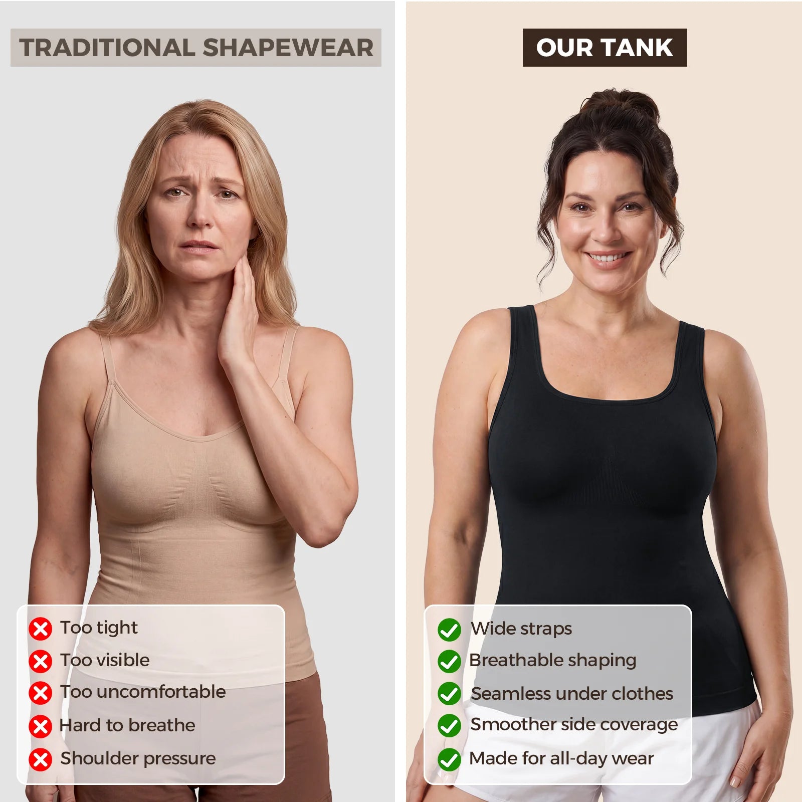 Quinn's™   Wide-Strap Tummy Control Shaping Tank